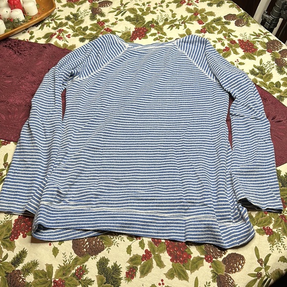 A Pea in the Pod Maternity knit crewneck royal blue & white striped Size M - Picture 2 of 7